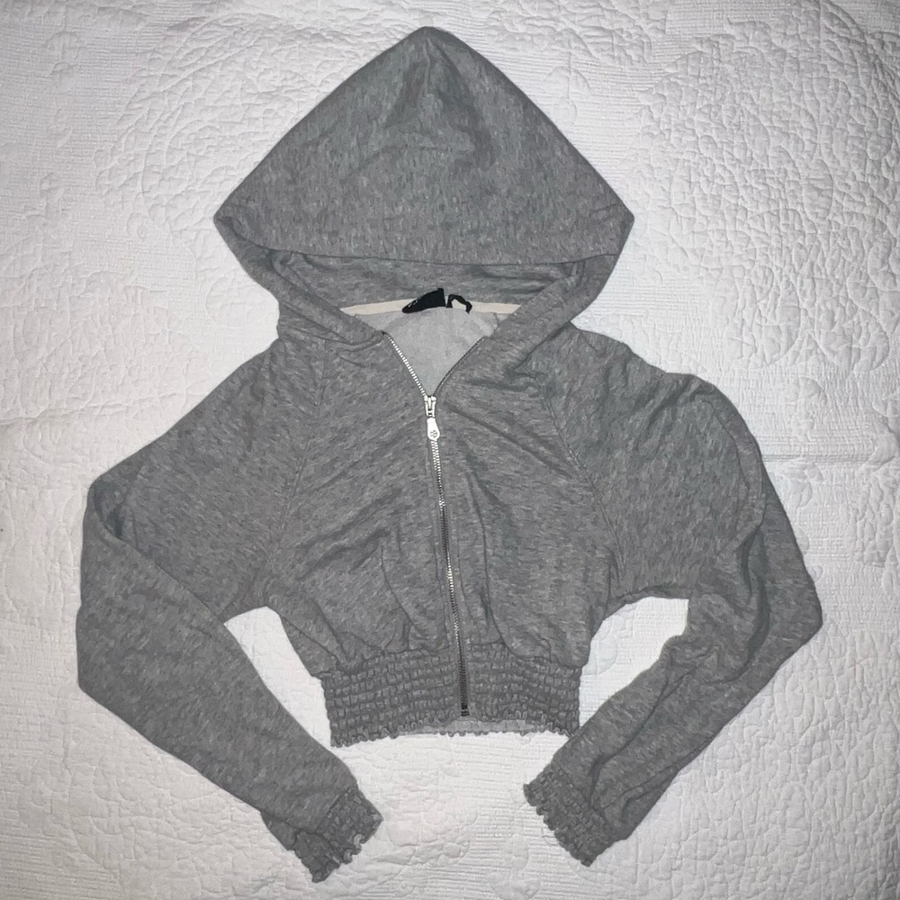 Size small cropped and cinched hoodie.